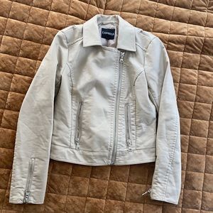 Express Beige Leather Jacket
